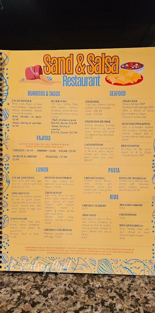 Sand & Salsa Menu image 1